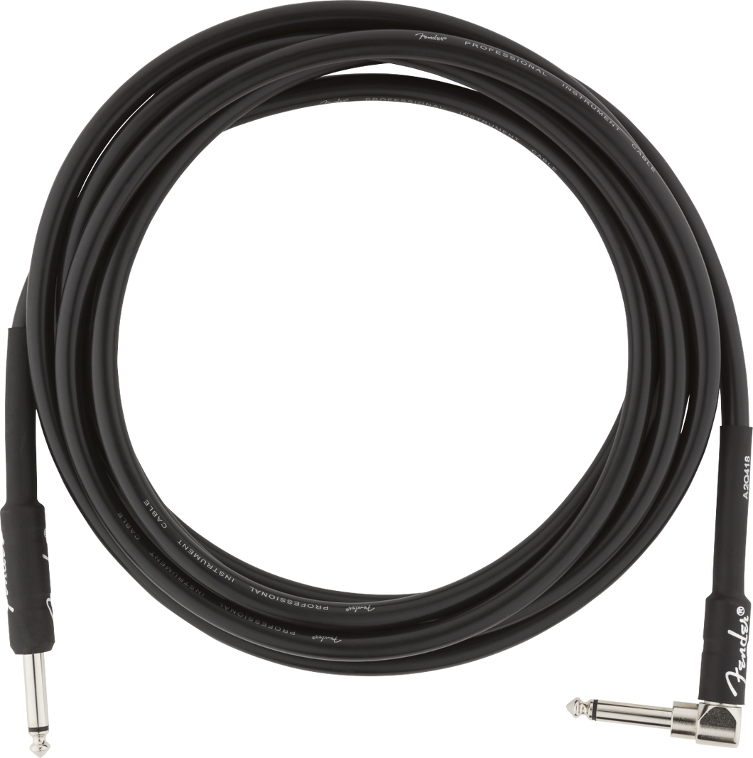 Fender Pro 10' Instrument Cable Straight/Angled Black