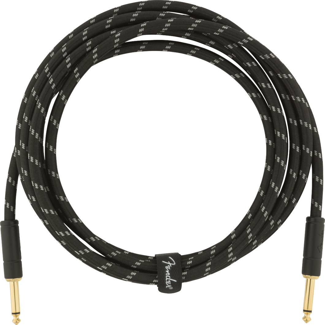 Fender Deluxe 10' Straight/Straight Instrument Cable Black Tweed