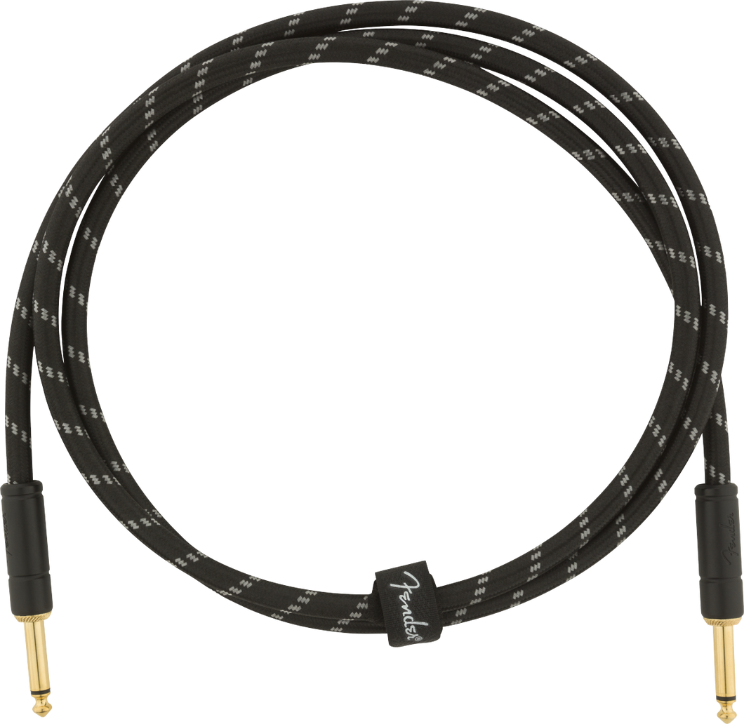 Fender Deluxe 5' Straight/Straight Instrument Cable Black Tweed