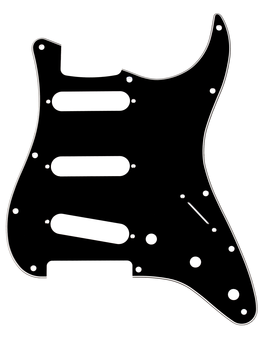 Fender Pickguard Strat B/W/B 11 Hole Standard 3 ply