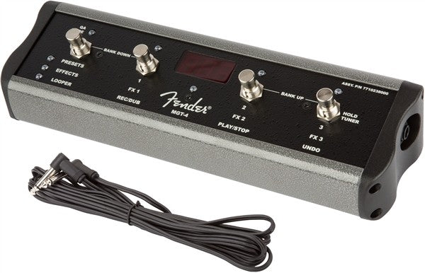 Fender 4-Button Footswitch: Preset Up Down, Quick Access, Effects On/Off, or Tap Tempo, with 1/4