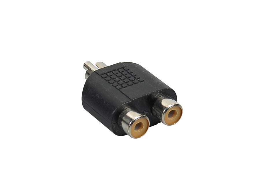 Adaptor, 2x RCA female, RCA male