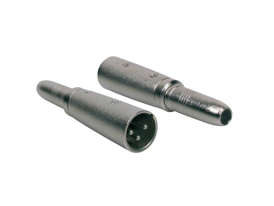 Adaptor, XLR male metal, 6,3mm jack female mono