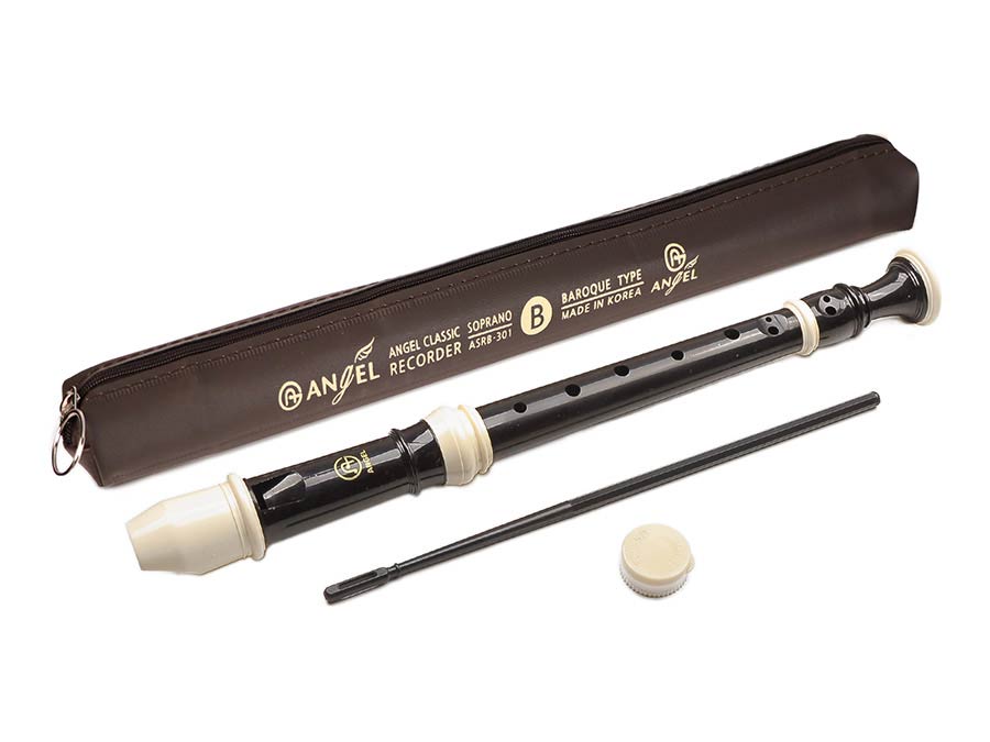 Soprano recorder, key: C, Baroque system, ABS, 3-piece, 310 mm, black-ivory