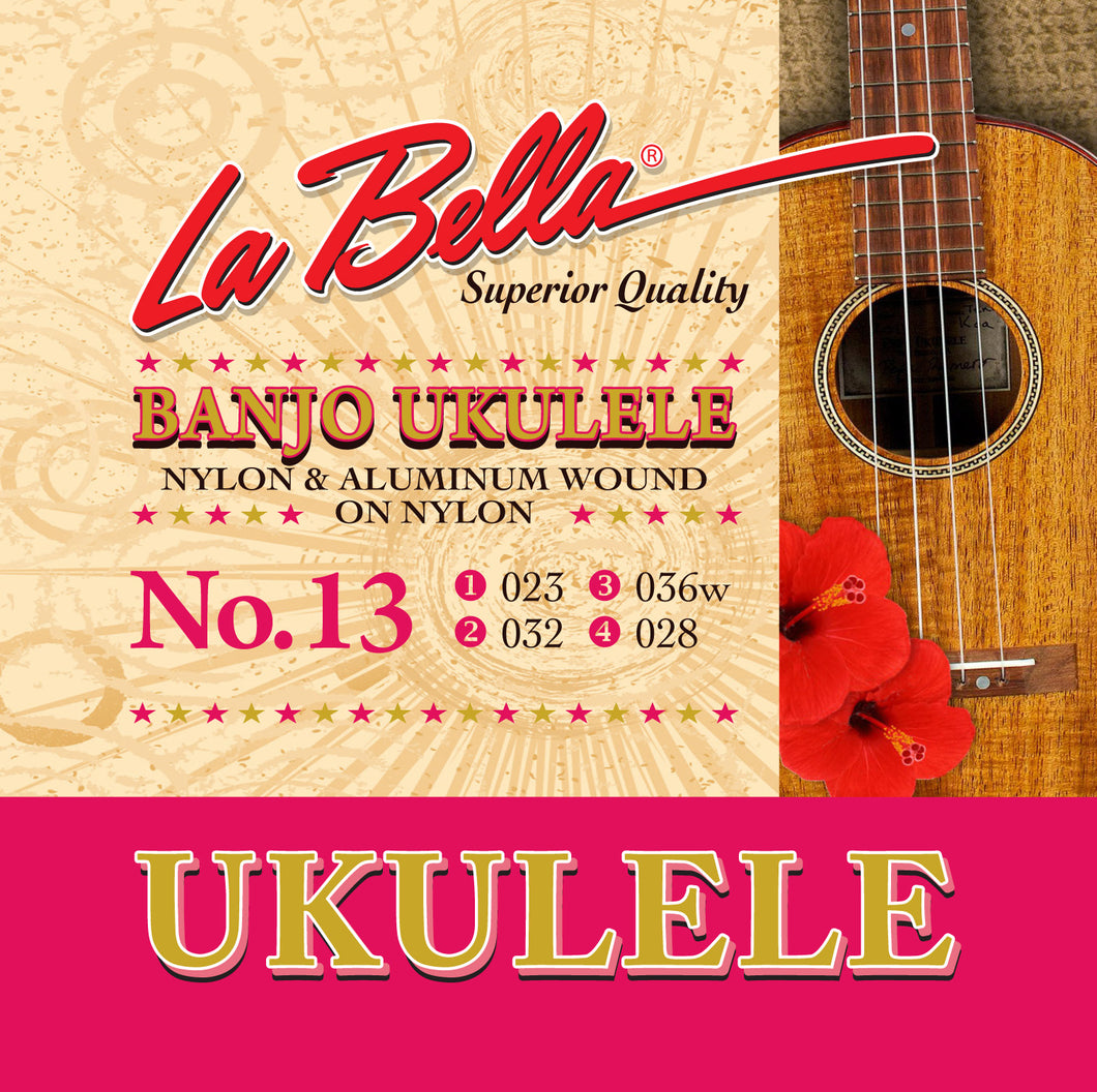 La Bella Set 13 Banjo Ukulele Nylon & Aluminum Wound on Nylon 23 32 36 28