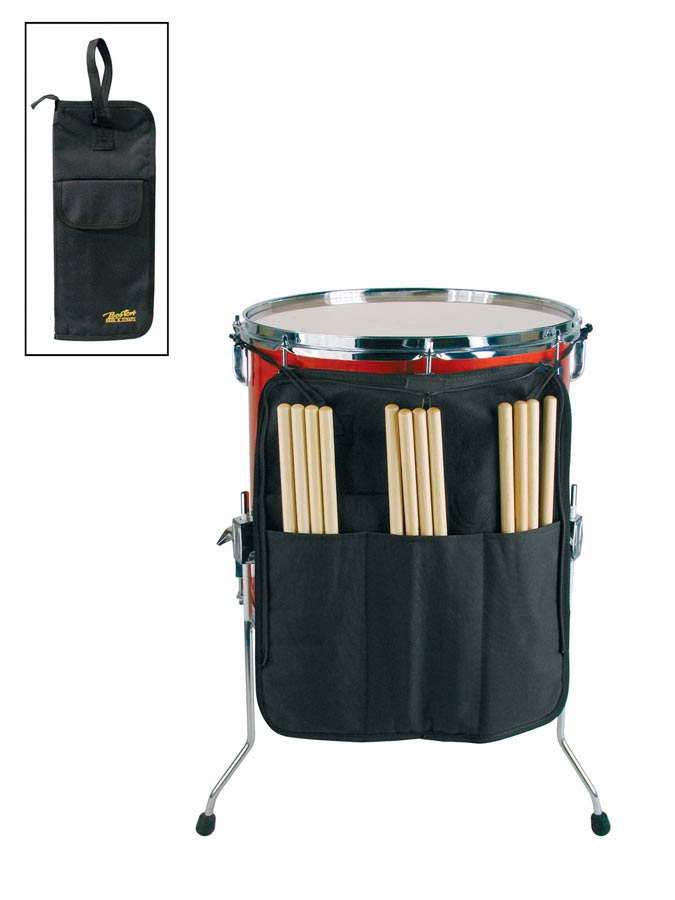 drumstick bag with accessory pocket and floor mounting hooks