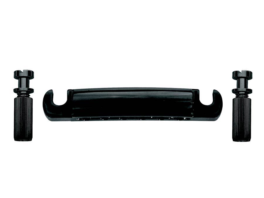 Tailpiece guitar, LP-model, with studs and anchors, black