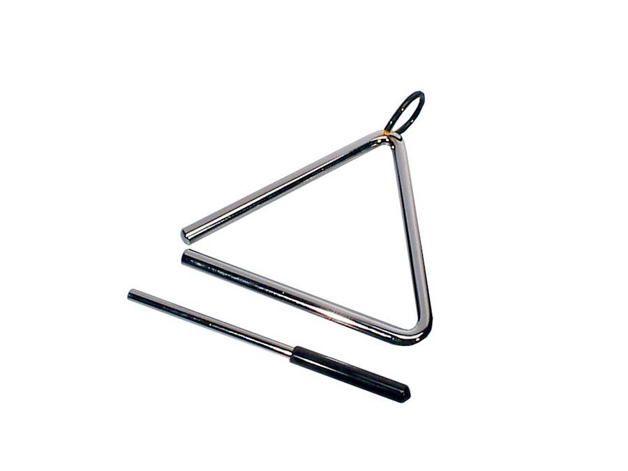 Professional triangle, chrome plated, with beater, diameter: 11 mm., 6