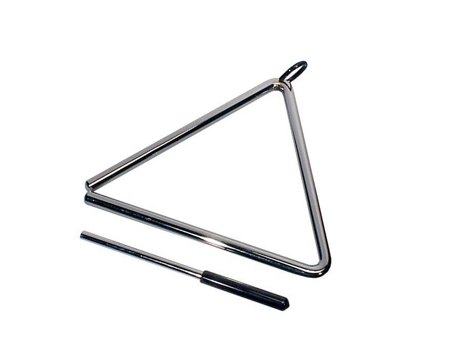 Professional triangle, chrome plated, with beater, diameter: 12 mm., 8