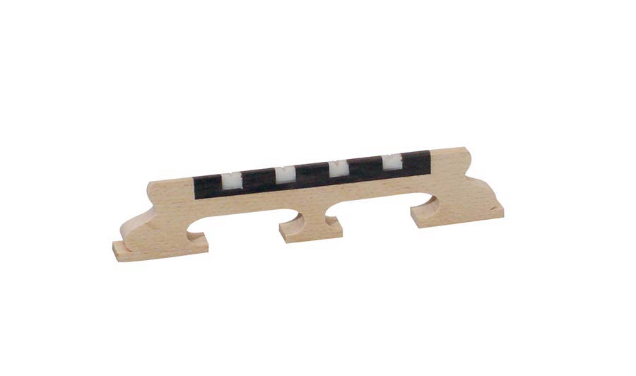 Bridge for banjo, maple, ebony+galalith saddle, for tenor banjo, height: 5, 8