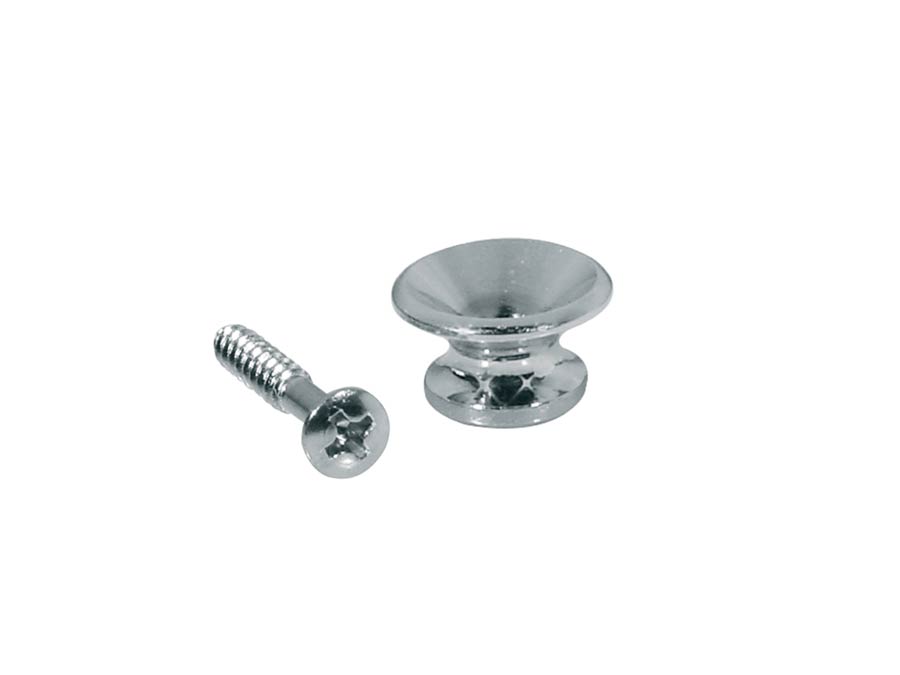 Strap buttons, metal, with screw, v-model, diameter 13mm, 2-pack, chrome