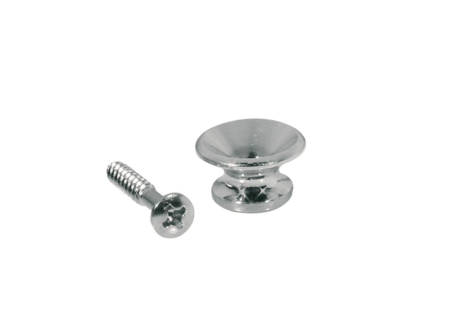 Strap buttons, metal, with screw, v-model, diameter 14mm, 2-pack, nickel