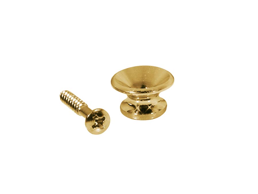 Strap buttons, metal, with screw, v-model, diameter 14mm, 2-pack, gold