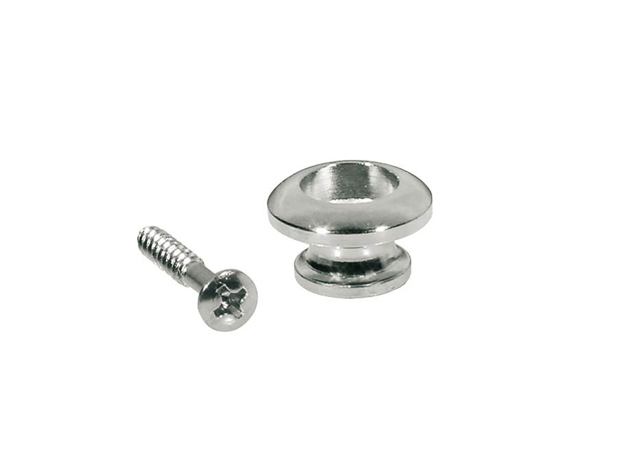 Strap buttons, metal, with screw, v-model, diameter 15mm, 2-pack, nickel