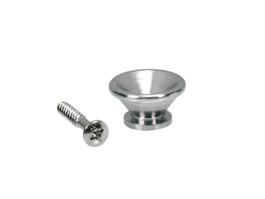 Strap buttons, metal, with screw, v-model, diameter 17mm, 2-pack, nickel