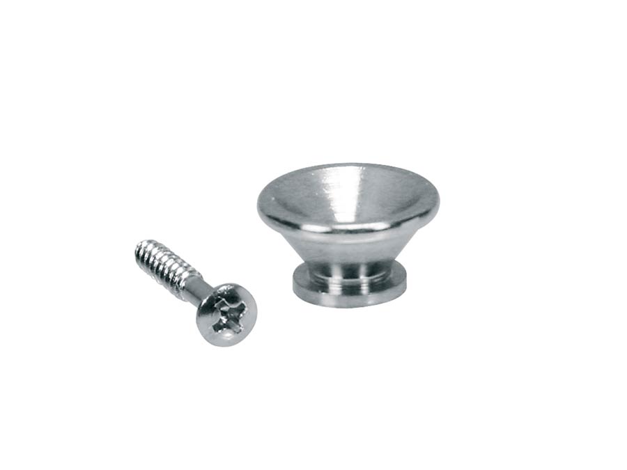 Strap buttons, metal, with screw, v-model, diameter 17mm, 2-pack, chrome