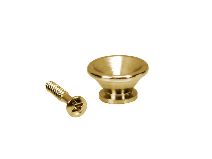 Strap buttons, metal, with screw, v-model, diameter 17mm, 2-pack, gold