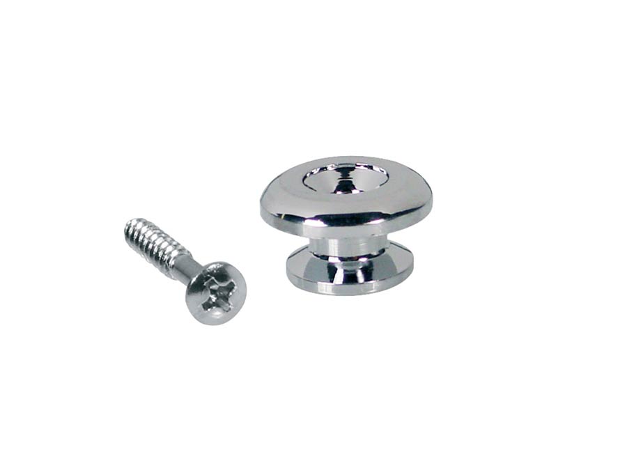 Strap buttons, metal, with screw, spherical model, diameter 17mm, 2-pack, chrome