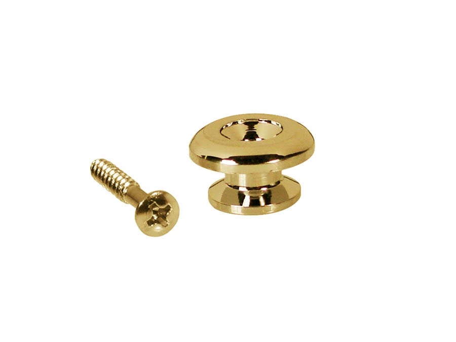 Strap buttons, metal, with screw, spherical model, diameter 17mm, 2-pack, gold