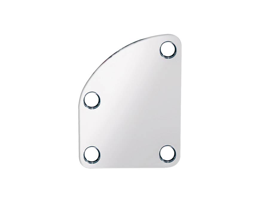 Neck mounting plate, 64,5x51,4mm, for contoured body heel, chrome
