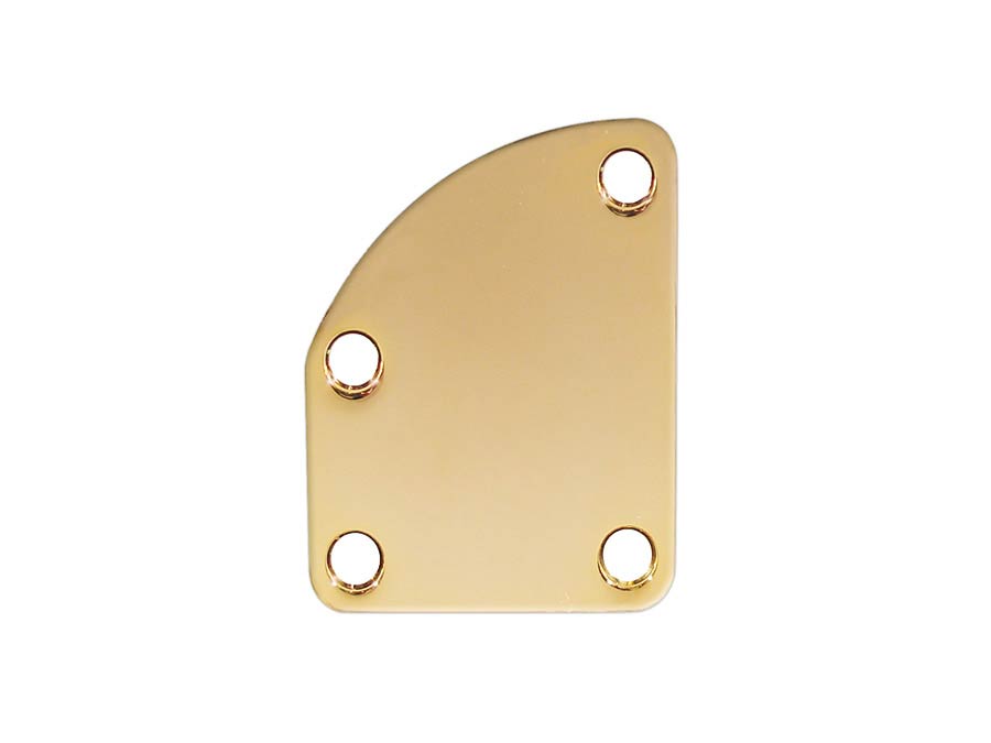 Neck mounting plate, 64,5x51,4mm, for contoured body heel, gold