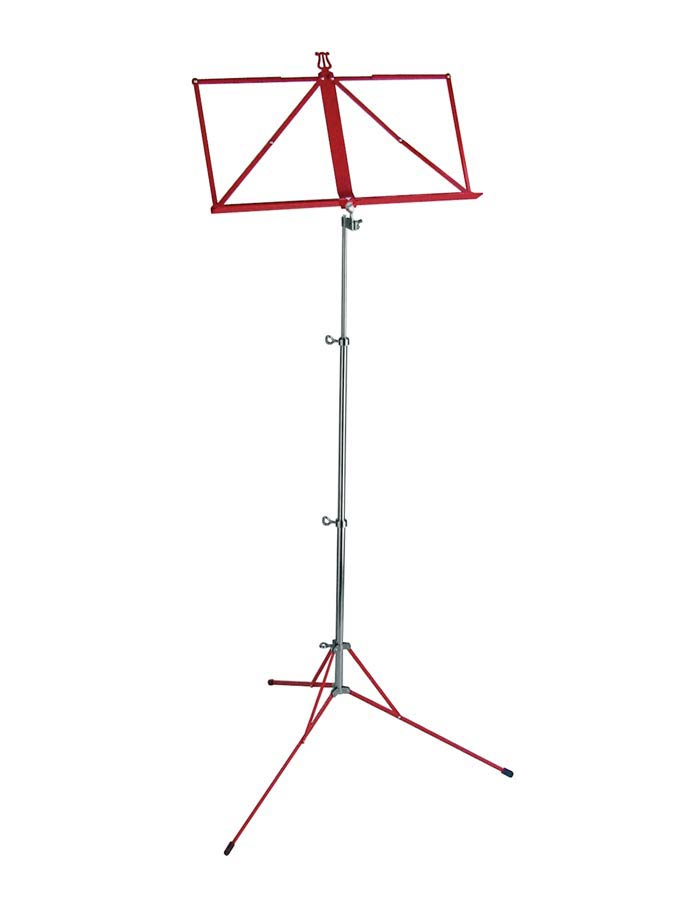 Music stand, foldable, red powder coating