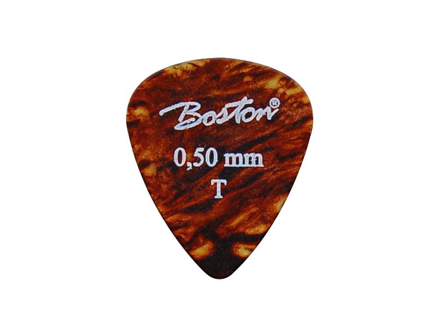 Picks, celluloid, tortoise, standard teardrop model, 24-pack, thin, 0.50 mm.