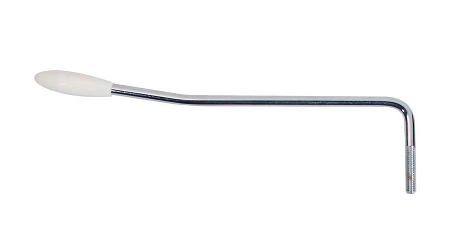 Tremolo arm, 6mm thread, 5mm arm diameter, white cap, chrome