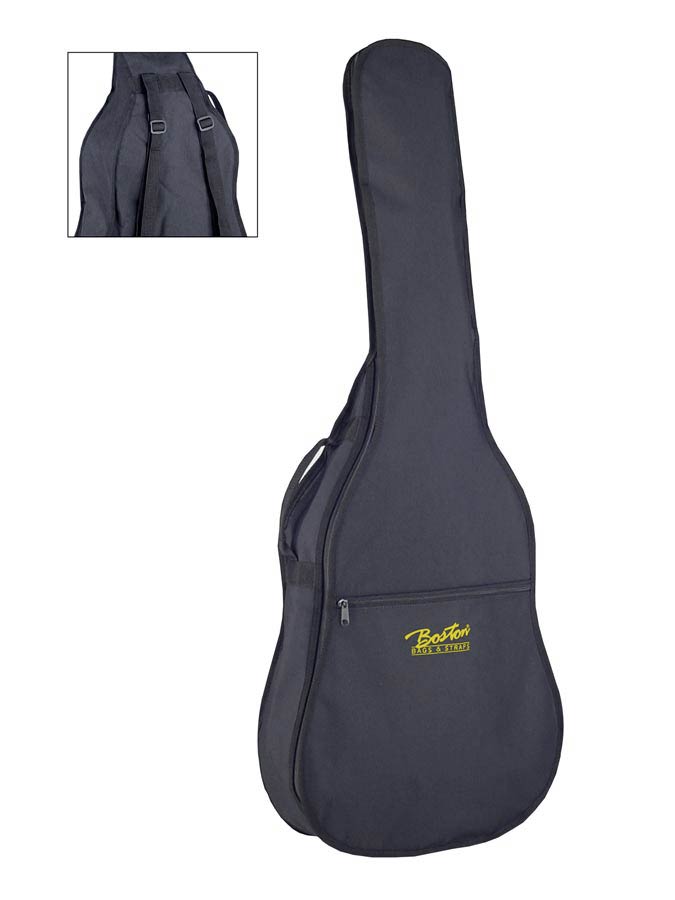 gig bag for classic guitar, 6 mm. padding, nylon, 2 straps, large pocket, black