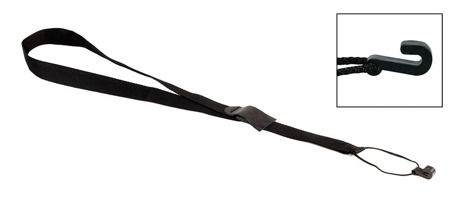 Classic guitar strap with soundhole hook, black, 40 mm. wide