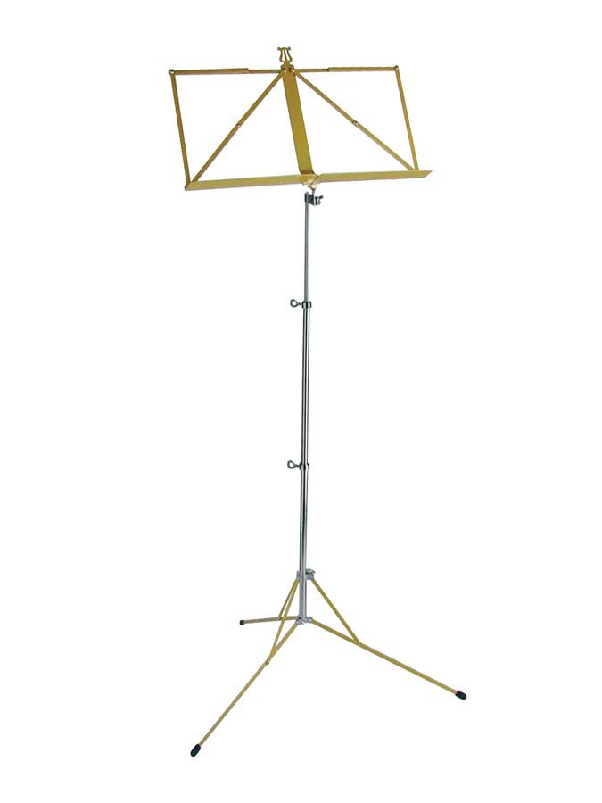 Music stand, foldable, gold powder coating