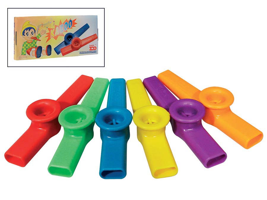 kazoo display box, with 12 plastic kazoos