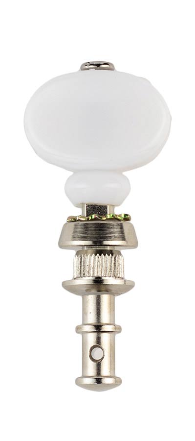 Machine heads for ukulele, nickel plated, set of 4 pcs, white buttons