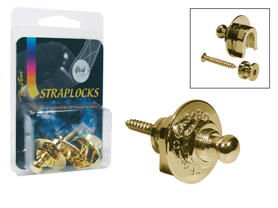 Lock & Rock Strap locks, 6-pack in box, gold