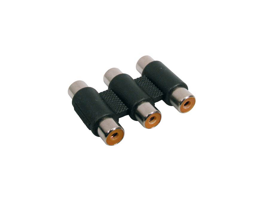 Adaptor, 3x RCA female, 3x RCA female