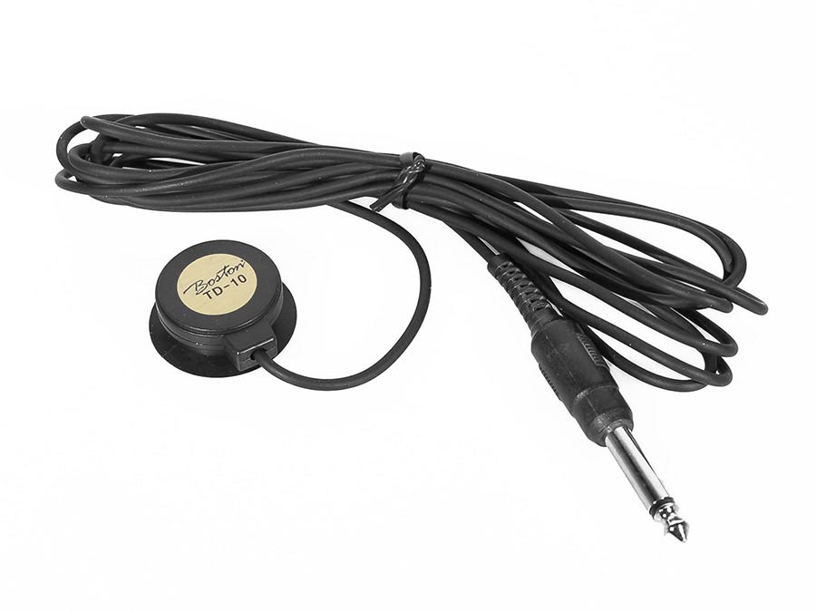 Transducer pickup, rubber sucking cap, with fixed cable and 6,3mm jack