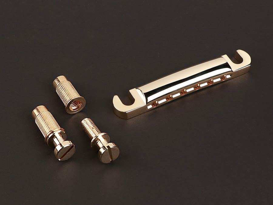 Tailpiece guitar, LP-model, aluminum, with studs and anchors, gold