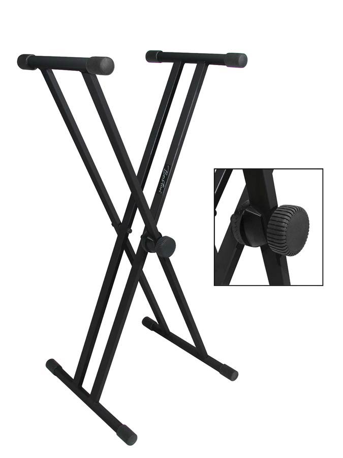 Keyboard stand, with 35cm top tubes, XX-model, twist lock, black