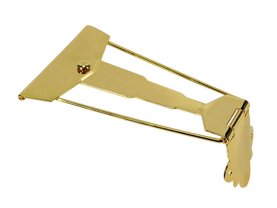 Tailpiece for semi acoustic guitar, T-model, gold