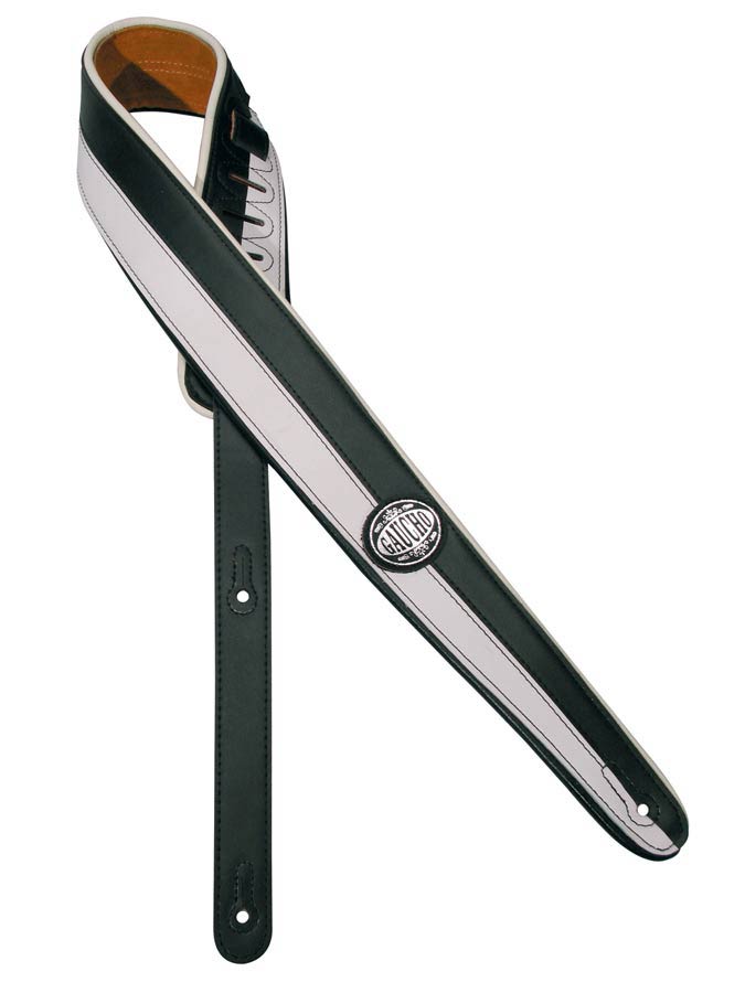 Silhouet Series Guitar strap, vertical segments, white black design