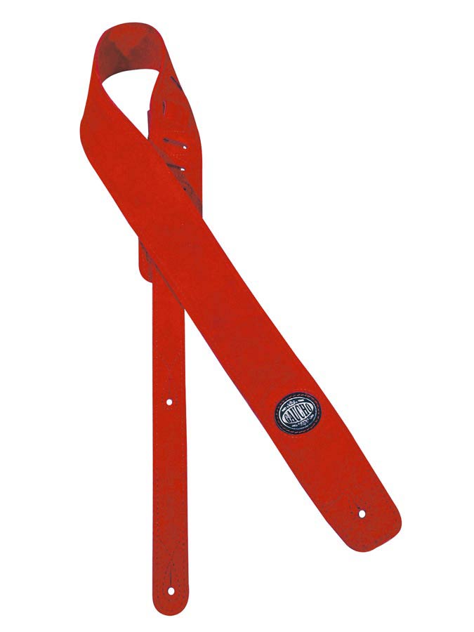 Padded Suede Series Guitar strap, red suede top, red suede back