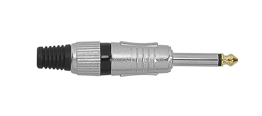 Jack plug, 6,3mm, nickel, 2-pole