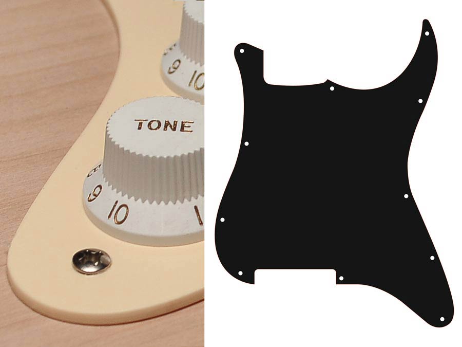 Pickguard, Stallion, no holes (only screw holes), 1 ply, cream