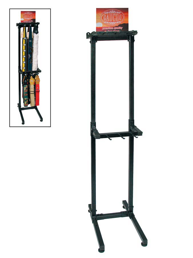 Display stand for 60 guitar straps, no straps included