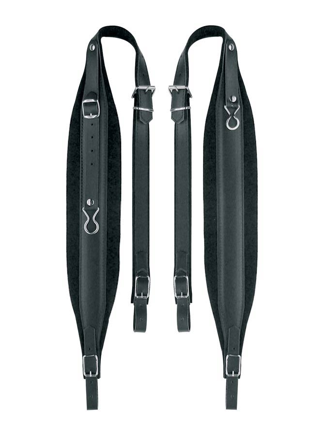 Accordion straps, 96-120 basses, 99-104 x 8,0cm, backstr, top grain leather, velvet lining, black