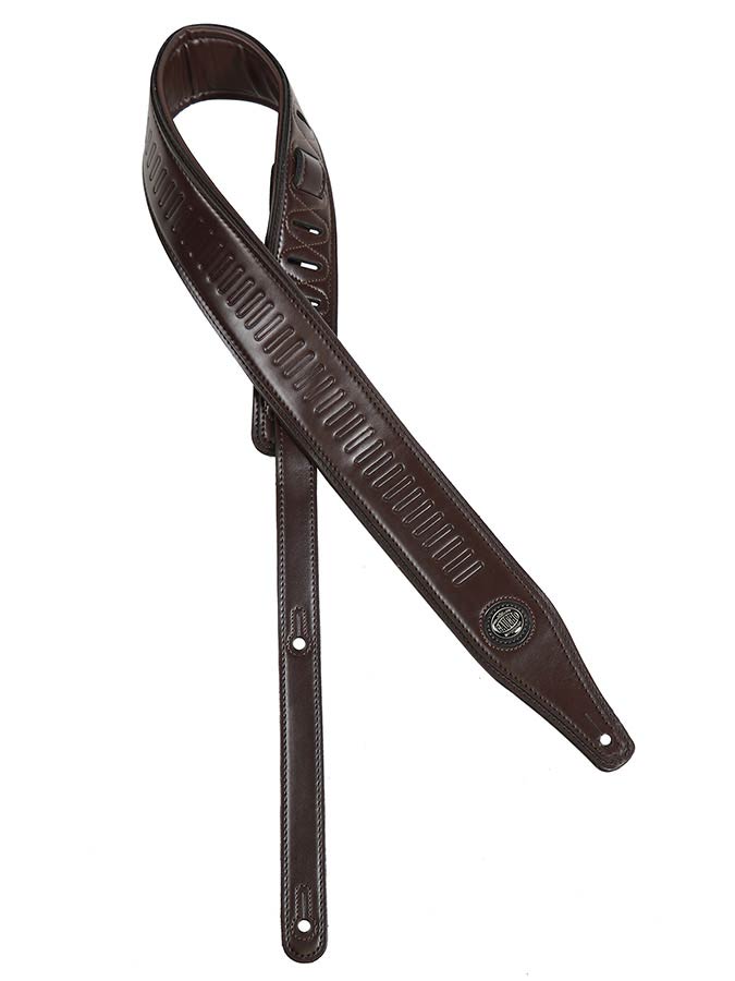 Buffalo III Series Guitar strap, top quality leather, dark brown