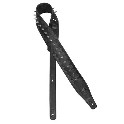 Gaucho buffalo biker series black chrome spikes guitar strap