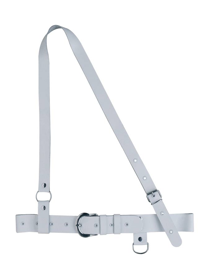 Junior marching belt, leather, white