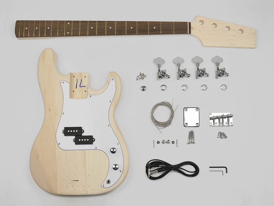 Bass guitar assembly kit, Puncher Bass model, basswood body, 20 frets