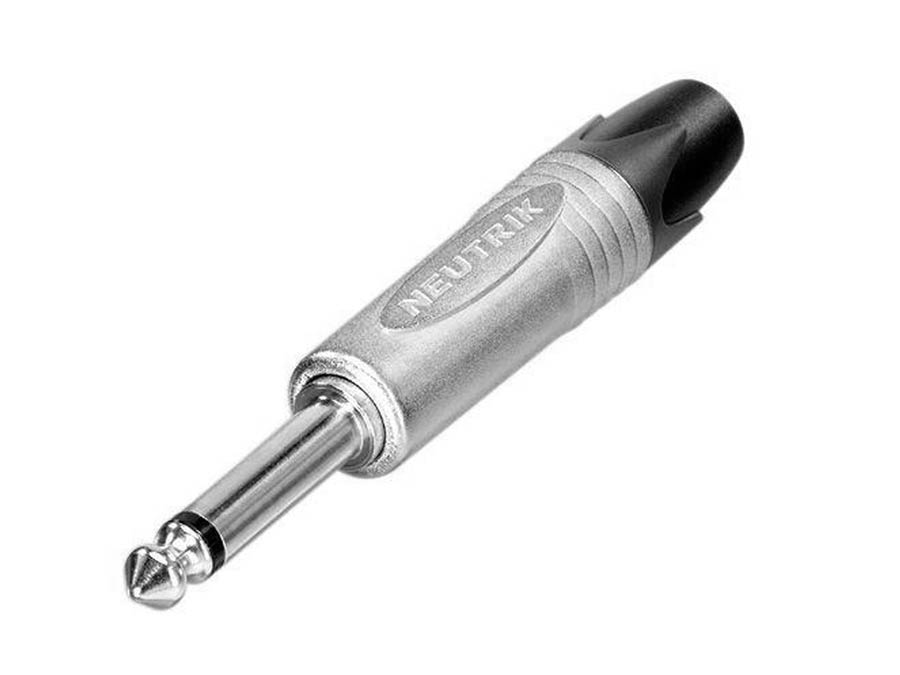 Jack plug, 6,3 mm, 2-pole, nickel contacts